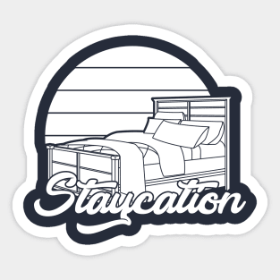 Staycation Funny Travel Tee Sticker